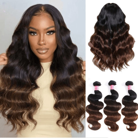 Ombre Brown Body Wave Human Hair Bundles