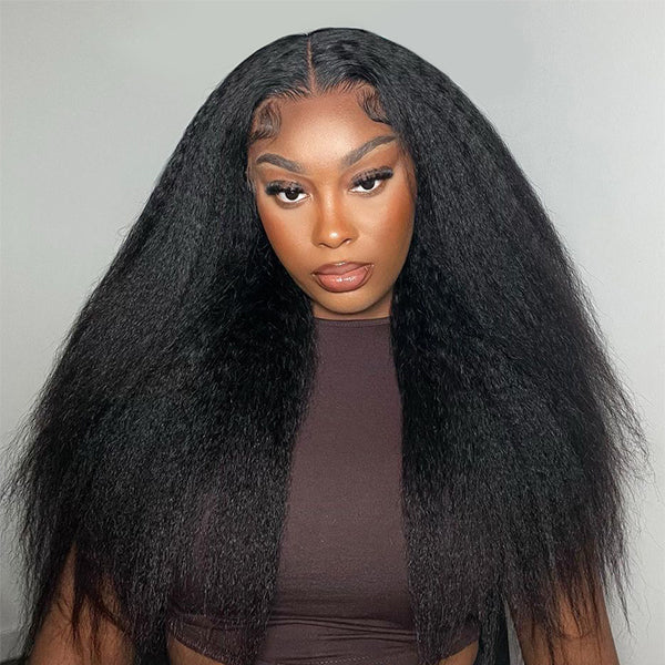 “Mini-Knotless” 9X6 Drawstring Swiss Lace Wig - Kinky Straight