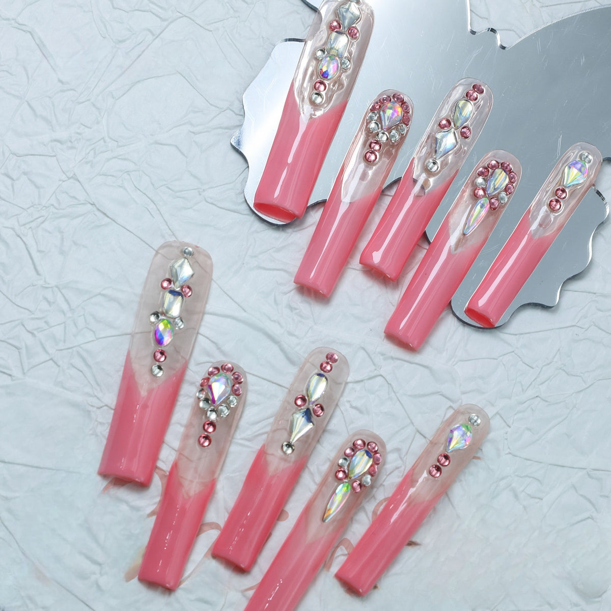 Sweet Cool Pink Extra Long Nail