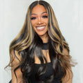 13x4/13x6 Strip Highlight Body Wave HD Swiss Lace Human Hair Lace Front Wig