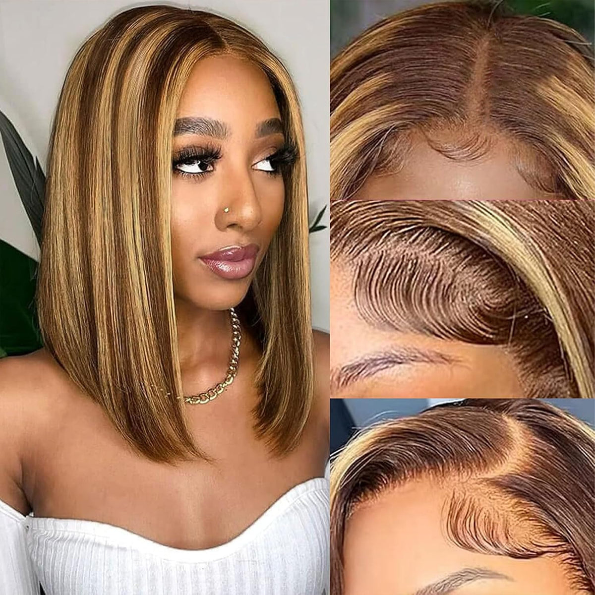 Blonde Highlight 13x4 Lace Bob Wigs
