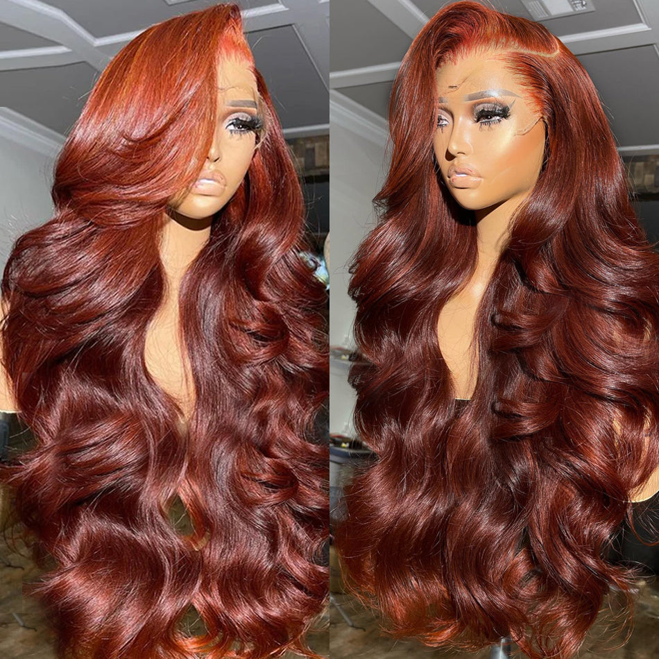 13X4/13X6 Lace Front Pre-plucked Hairline Reddish Brown 250% Density Wig - Body Wave
