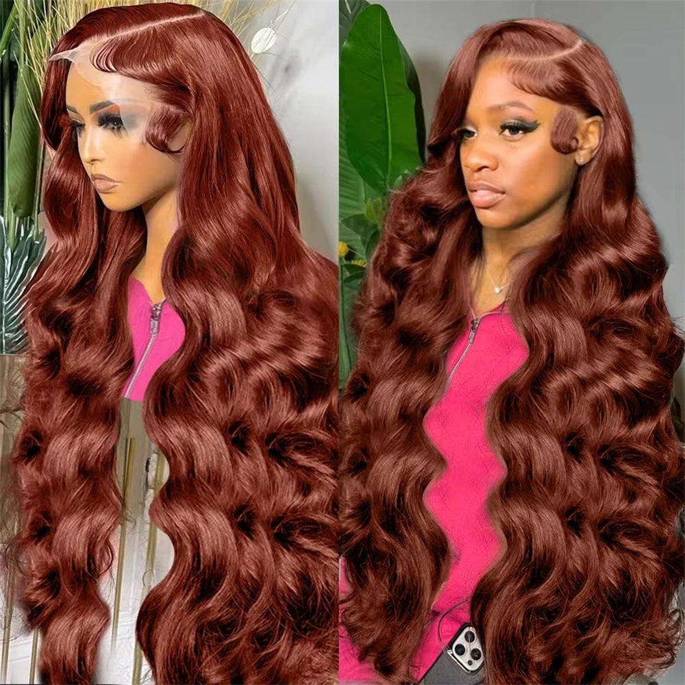 13X4/13X6 Lace Front Pre-plucked Hairline Reddish Brown 250% Density Wig - Body Wave
