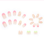 Round Ballet Pink French Edge Nails