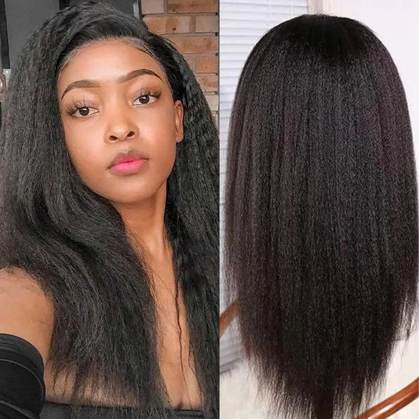 Glueless Air Cap "Mini Knotless" 5X5/13X6 HD Lace Front Wig Kinky Straight