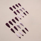 Purple Glitter Long Tip Nail