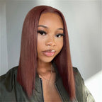 "Mini Knotless" 13x6 HD Lace Super Pre-plucked Hairline Chocolate Brown 250% Density Wig - Bob