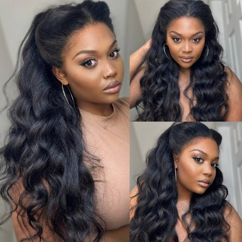 "Mini Knotless" 13x6 HD Lace Super Pre-plucked Hairline Wig - Yaki Wave