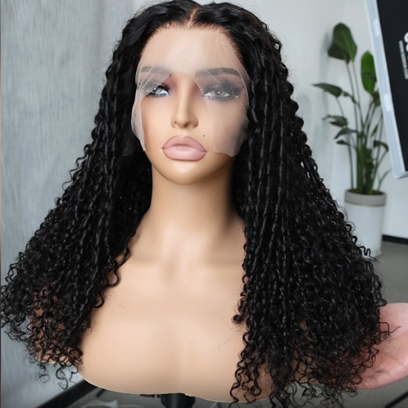 "Mini Knotless" 13x6 HD Lace Super Pre-plucked Hairline Wig - Finger Coily Curls