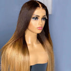 Brown Blonde Ombre Straight Lace Frontal Wig