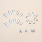 Square Silver Glitter Nails