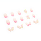 Round Ballet Pink French Edge Nails