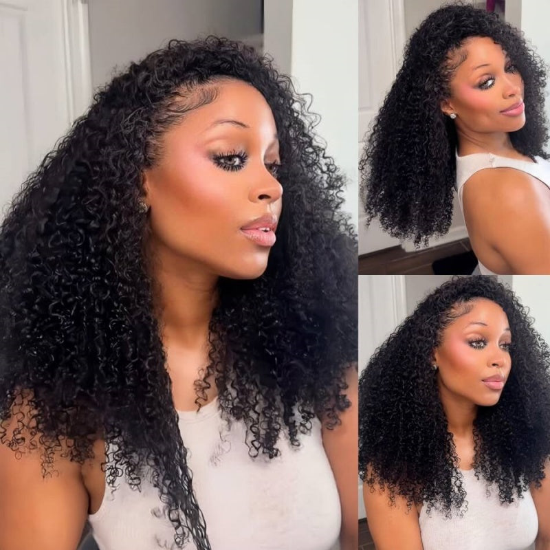 Flip-Over Half Wig Kinky Curly With Drawstring – PRETTYLUXHAIR