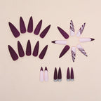 Purple Glitter Long Tip Nail
