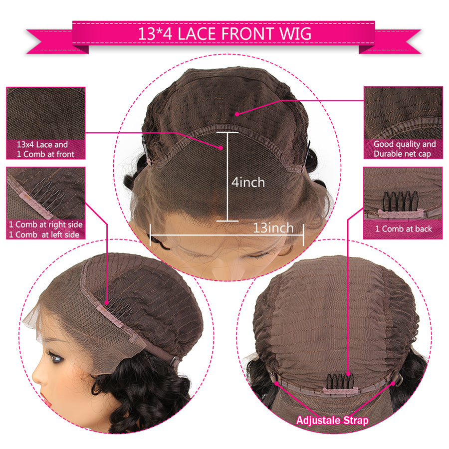 13x4/13x6 Transparent Lace Pre-plucked Ombre color Body Wave Human Hair Wig