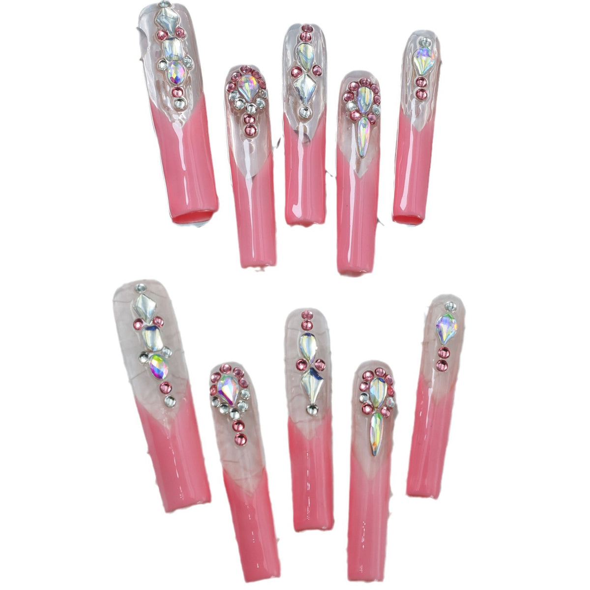 Sweet Cool Pink Extra Long Nail