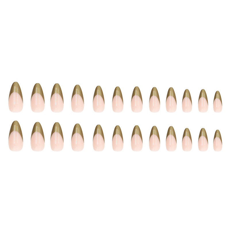 Simple Pearlized Gold French Nail