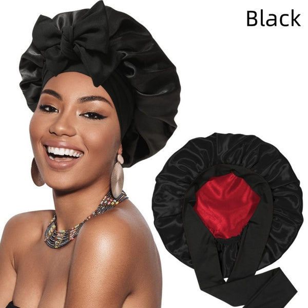 Double Satin Simulated Silk Bow Nightcap