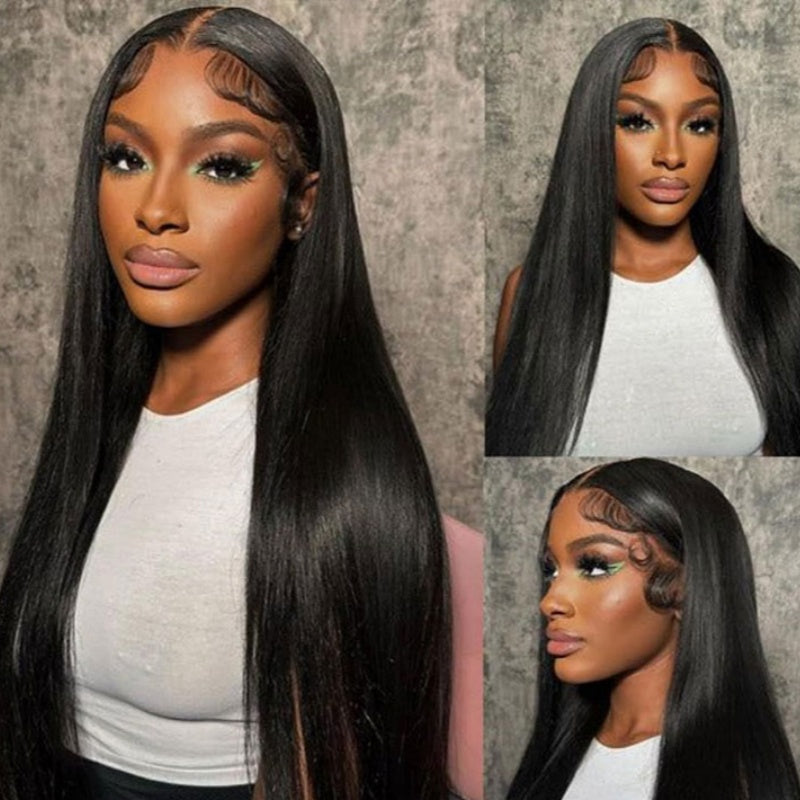 7X5 Drawstring  Pre-Cut Swiss Lace Closure Wig - Straight