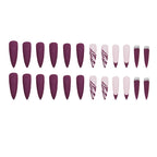 Purple Glitter Long Tip Nail