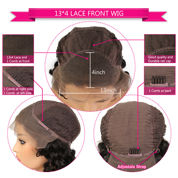 13x4/13x6 Transparent Lace Pre-plucked Ombre color Body Wave Human Hair Wig