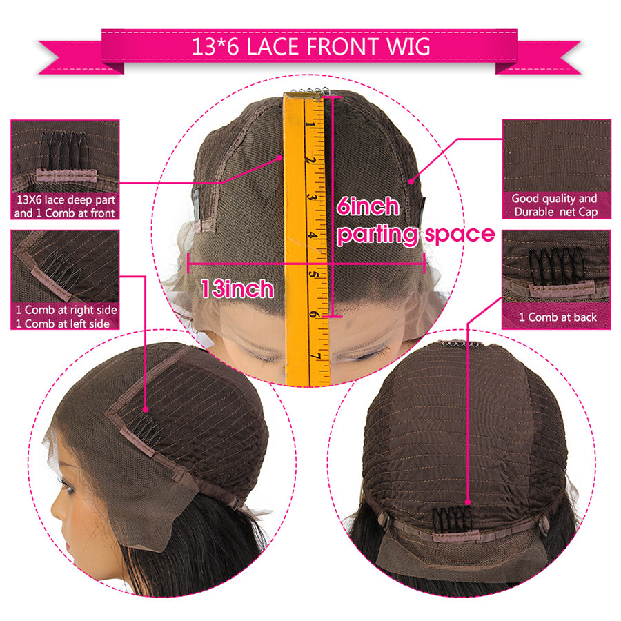 13x4/13x6 Transparent Lace Pre-plucked Ombre color Body Wave Human Hair Wig