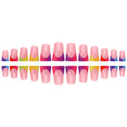 Medium Square Colorful Gradient Nail