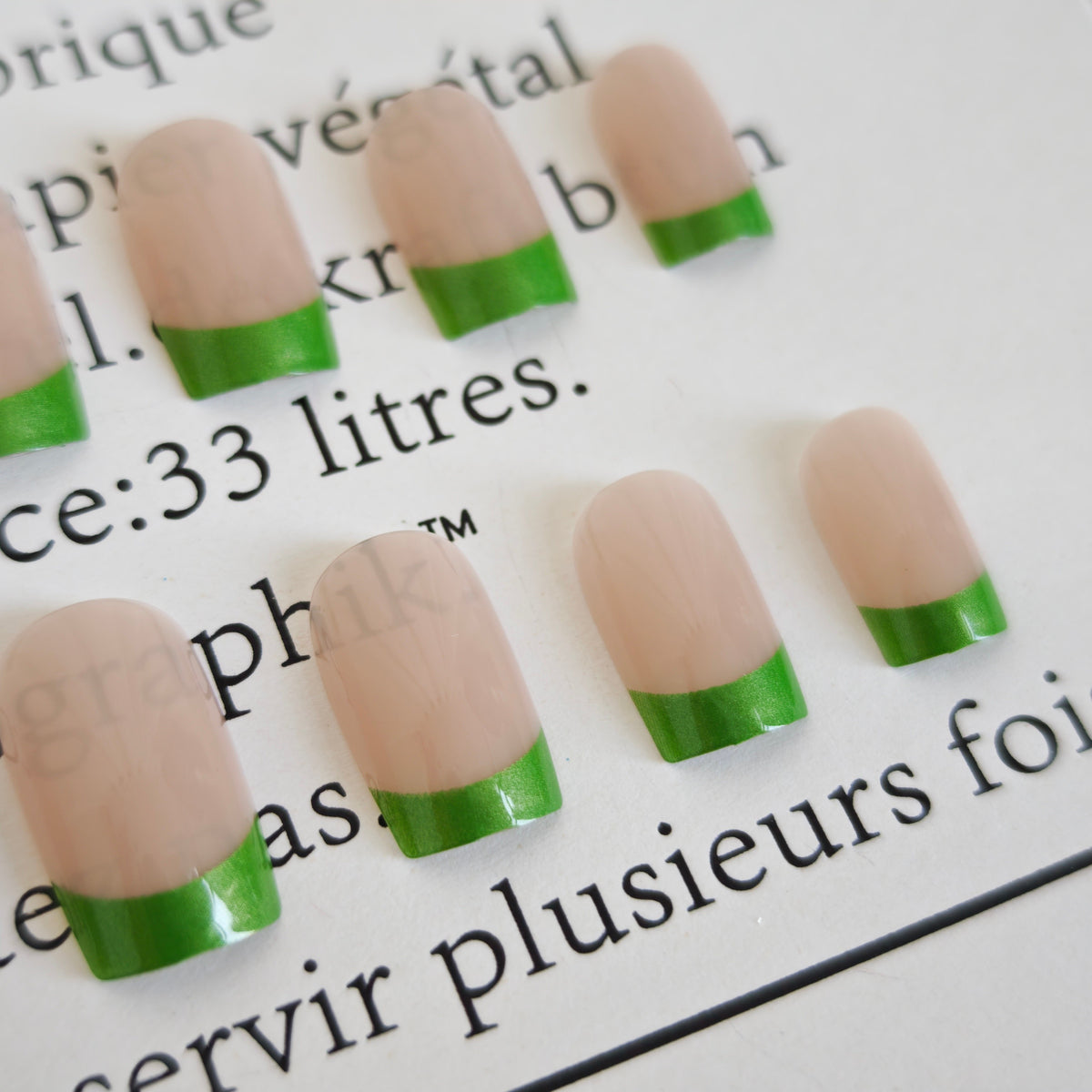 Simple French Green Nail