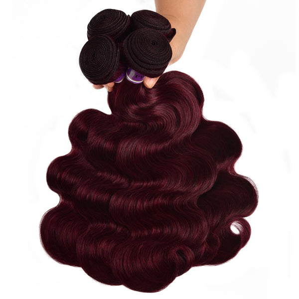 Burgundy 99J Body Wave Human Hair Bundles