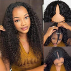 EasiContour V Part Glueless Jerry Curly Wig With New Drawstring