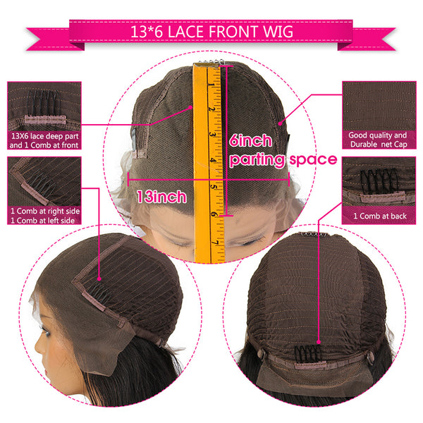 13x4/13x6 Transparent Lace Pre-plucked Ombre color Body Wave Human Hair Wig