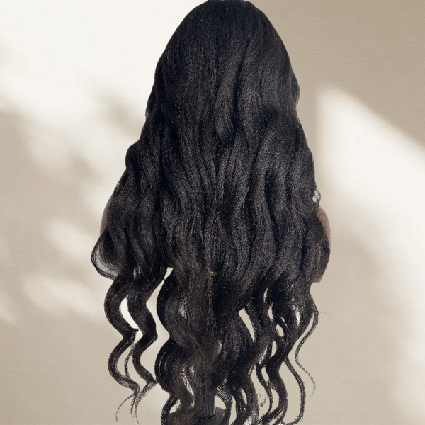 "Mini Knotless"13x6 Fitted Cap Glueless HD Lace Super Pre-Plucked Custom Hairline Yaki Wave Wig