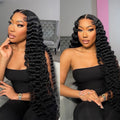 13x6 Fitted Cap Glueless HD Lace Super Pre-Plucked Custom Hairline Deep Wave Wig