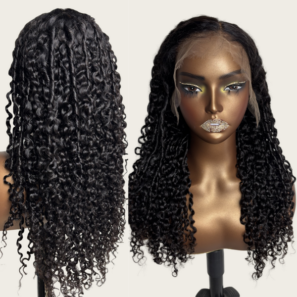 "Mini Knotless" 13x6 HD Lace Super Pre-plucked Hairline Wig - Finger Coily Curls