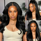 13x6 Fitted Cap Glueless HD Lace Super Pre-Plucked Custom Hairline Yaki Wave Wig