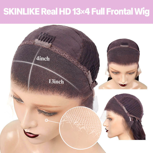 "Mini Knotless" 13x4 Full Frontal HD Lace Pre-plucked Hairline Wig - Kinky Straight