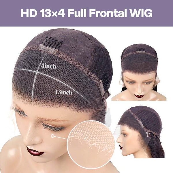 Blonde Color Swiss Lace 13x4 3D Full  Frontal Pre-Plucked Hairline Curly Wig