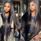 Upgraded Full Lace Wig (All Lace No Mesh) Super Pre-plucked Swiss Lace Human Hair Wig with Invisible Strap Straight