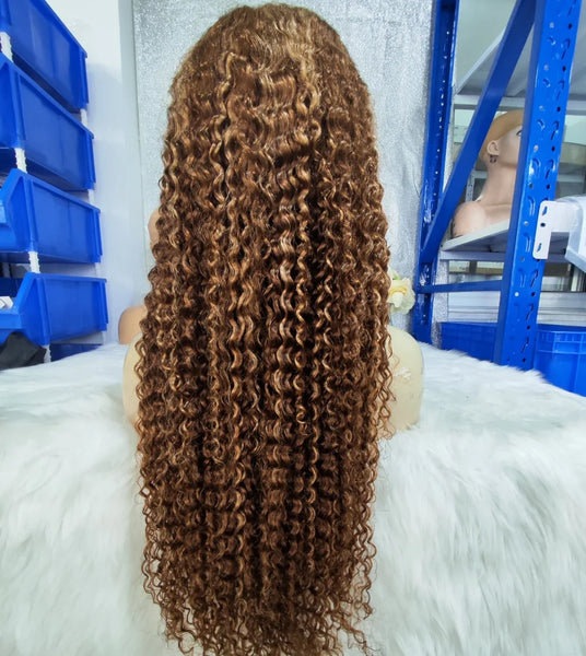 Highlight Blonde "Mini Knotless"13x6 Fitted Cap Glueless HD Lace Super Pre-Plucked Custom Hairline Curly Wig