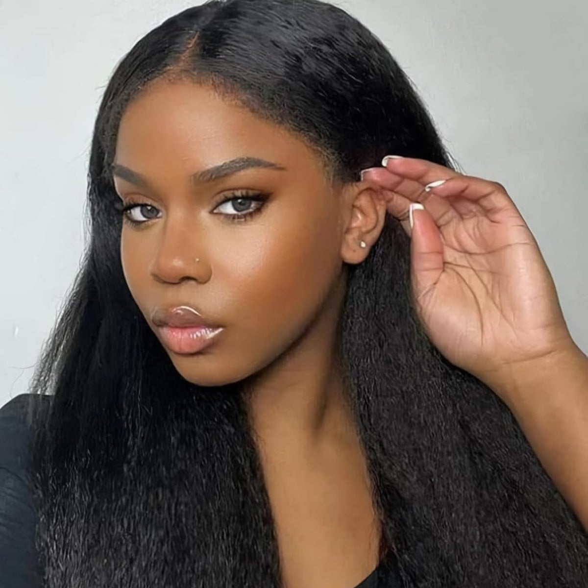 EasiContour V Part Glueless Kinky Straight Wig With New Drawstring