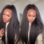 EasiContour V Part Glueless Kinky Straight Wig With New Drawstring