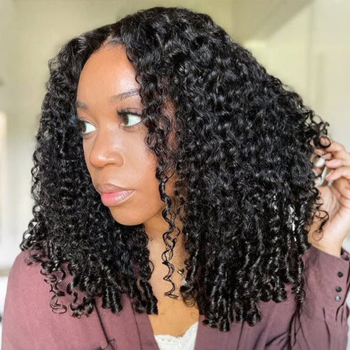 "Mini Knotless" 13x6 HD Lace Super Pre-plucked Hairline 250% Density Wig - Finger Coily Curls
