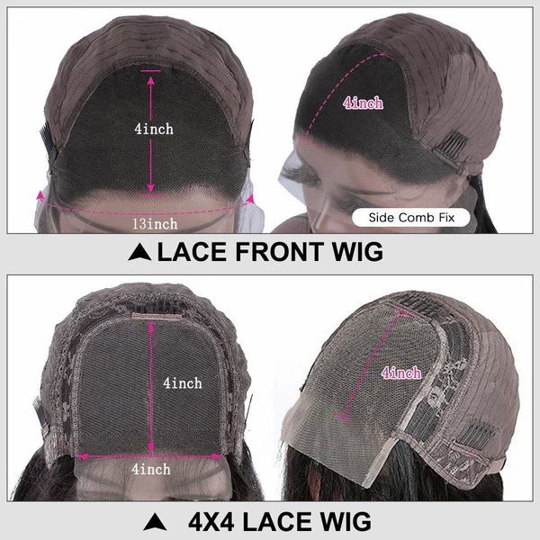 4x4/13x4 Transparent Lace Pre-plucked Short Pixie Cut Ombre Brown Human Hair Wig