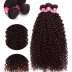 Reddish Brown Jerry Curly Human Hair Bundles
