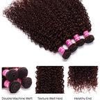 Reddish Brown Jerry Curly Human Hair Bundles