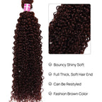 Reddish Brown Jerry Curly Human Hair Bundles