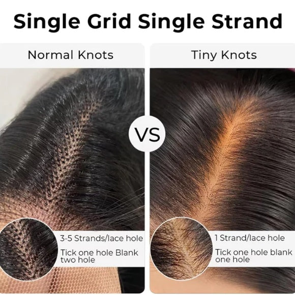 "Mini Knotless" 13x4 Full Frontal HD Lace Pre-plucked Hairline Wig - Body Wave