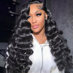 13x6 Fitted Cap Glueless HD Lace Super Pre-Plucked Custom Hairline Loose Deep Wave Wig