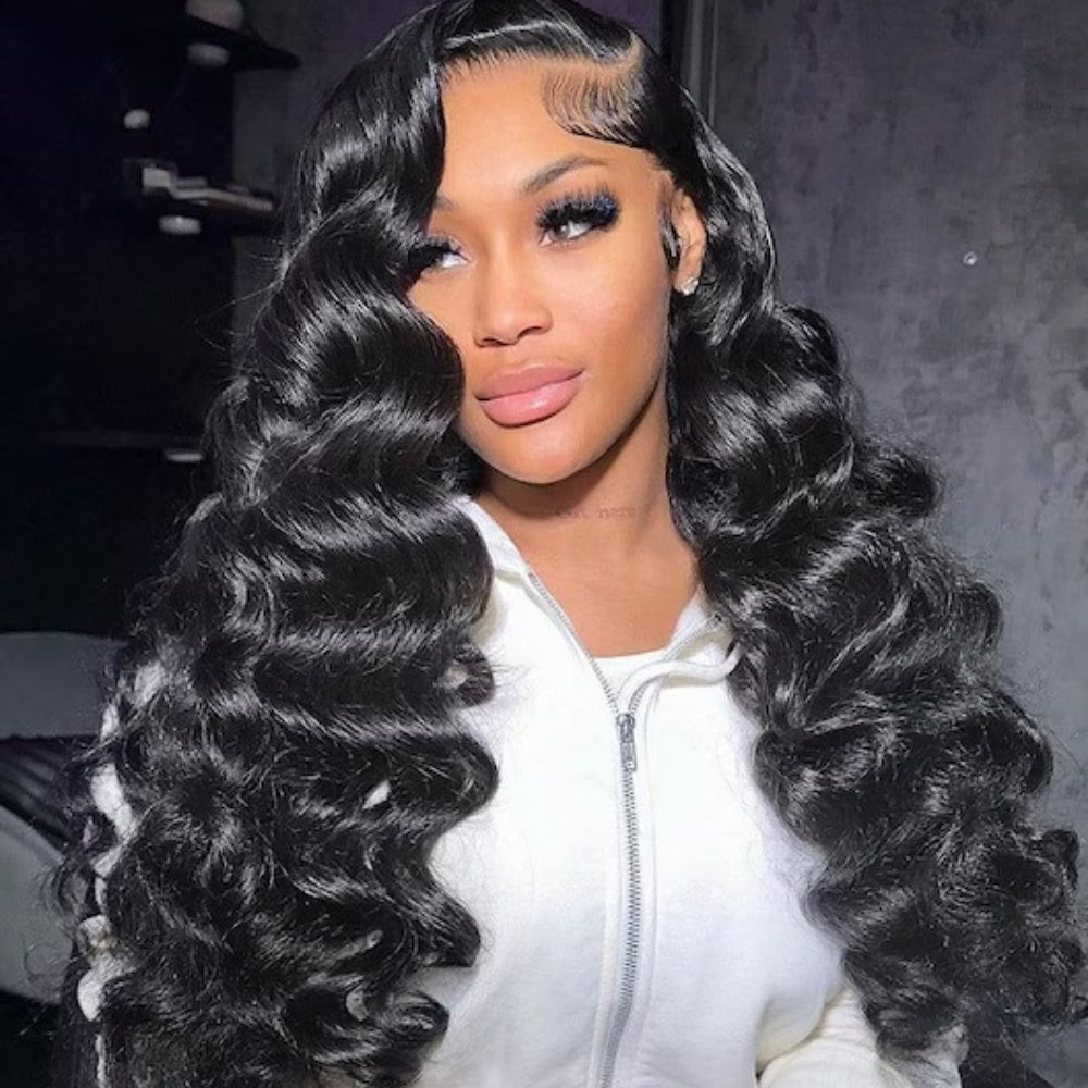 13x6 Fitted Cap Glueless HD Lace Super Pre-Plucked Custom Hairline Loose Deep Wave Wig