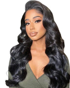 13x4 Swiss Lace Front Natural Black/#4 Brown Pre-Plucked 150%180%200% Body Wave Wig